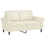vidaXL Canapé 2 places avec oreillers décoratifs crème 120 cm velours