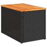 vidaXL Tables d'appoint jardin 2Pièces noir 55x34x37 cm rotin bois massif