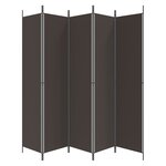 vidaXL Cloison de séparation 5 panneaux Marron 250x220 cm Tissu