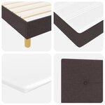Lit Box Spring vidaXL avec matelas marron foncé 140x190 cm en tissu