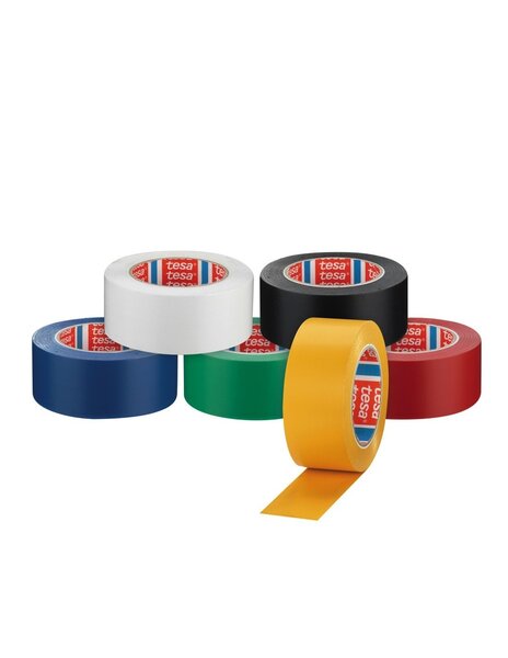 (blister de 6) ruban adhésif de marquage au sol pvc tesa® 4169 blanc