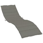 vidaXL Coussin de chaise longue gris foncé mélangé 200x60x4 cm tissu