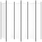 vidaXL Cloison de séparation 6 panneaux Blanc 300x200 cm Tissu
