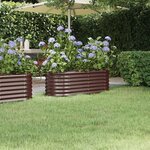 vidaXL Lit surélevé de jardin Acier enduit de poudre marron