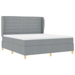Lit à ressorts vidaXL avec matelas gris clair 180x200 cm en tissu