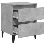 vidaXL Table de chevet gris béton 40x35x50 cm bois d'ingénierie