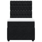 vidaXL Sommier à lattes de lit avec matelas Noir 90x200 cm Velours