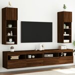 vidaXL Meubles TV avec lumières LED 2 Pièces chêne marron 30 5x30x90 cm