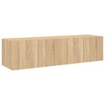 vidaXL Meubles TV muraux lumières LED 2 Pièces chêne sonoma 60x35x31 cm