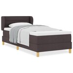 vidaXL Lit à Ressorts avec Matelas Marron Foncé 100x200 cm Tissu