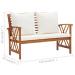 Salon de jardin meuble d'extérieur ensemble de mobilier 2 pièces avec coussins bois d'acacia solide 02_0015882