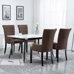 vidaXL Chaises à manger avec accoudoirs lot de 4 marron tissu