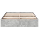 vidaXL Cadre de lit à tiroirs gris béton 135x190 cm bois d'ingénierie