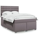 vidaXL Sommier à lattes de lit avec matelas Gris 160x200 cm Similicuir