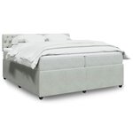 vidaXL Sommier à lattes de lit et matelas Gris clair 200x200cm Velours