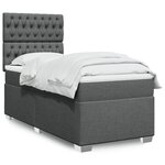 vidaXL Sommier à lattes de lit et matelas Gris foncé 90x190 cm Tissu