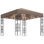 vidaXL Tonnelle avec guirlande lumineuse à LED 3x3 m Taupe