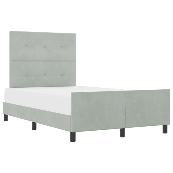 Cadre de lit en velours gris clair vidaXL 120x200 cm