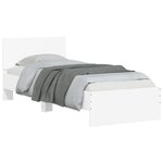 vidaXL Cadre de lit sans matelas avec tête de lit blanc 90x200 cm