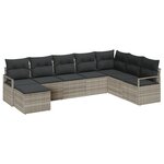 Ensemble de canapé de jardin 8 pièces vidaXL avec coussins Gris clair Poly Rattan