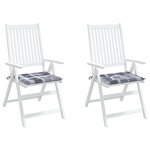 vidaXL Coussins de chaise de jardin lot de 2 carreaux gris 40x40x3 cm