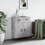 vidaXL Buffet gris béton 69 5x34x90 cm bois d'ingénierie