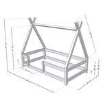 Lit cabane enfant NAKANA 80 x 180 bleu clair