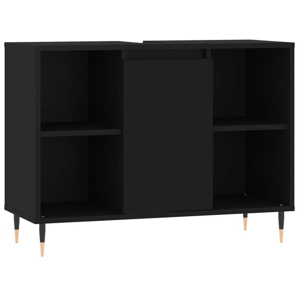 vidaXL Armoire de salle de bain noir 80x33x60 cm bois d'ingénierie