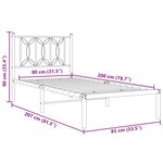 vidaXL Cadre de lit métal avec tête de lit blanc 80x200 cm