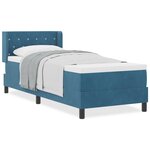 vidaXL Lit à ressort avec matelas Bleu foncé 80x200 cm Velours