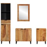 vidaXL Ensemble de meubles salle de bain   4 pièces en bois d'acacia brun massif