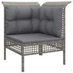 Salon de jardin meuble d'extérieur ensemble de mobilier 7 pièces avec coussins gris résine tressée 02_0017239