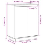 vidaXL Buffet Noir 60x34x75 cm Bois massif de pin