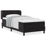 Lit à sommier à ressorts avec matelas vidaXL Noir 90x200 cm Velours