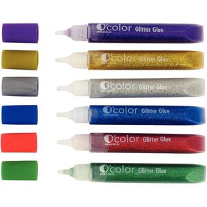Colle pailletée Artline de 10 ml couleurs vives assorties boite de 6