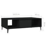 vidaXL Table basse noir 103 5x60x35 cm bois d'ingénierie