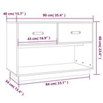 vidaXL Meuble TV 90x40x60 cm Bois de pin massif