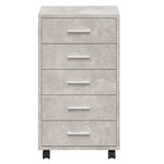 vidaXL Armoire à tiroirs avec roulettes Gris béton Bois d'ingénierie