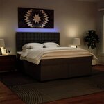 vidaXL Sommier à lattes de lit avec matelas Noir 180x200 cm Similicuir