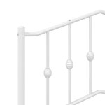 vidaXL Cadre de lit métal sans matelas avec pied de lit blanc 80x200cm