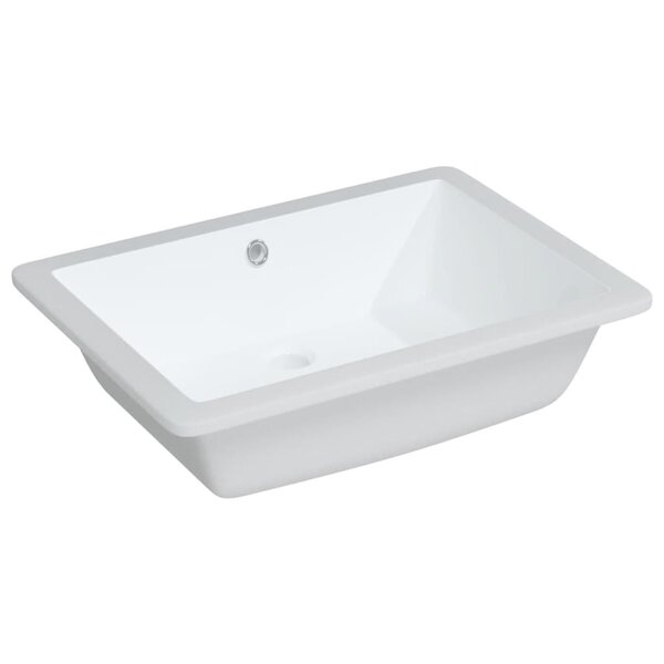 vidaXL Évier de salle de bain blanc rectangulaire céramique