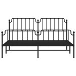 vidaXL Cadre de lit métal sans matelas avec pied de lit noir 183x213cm