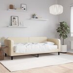 vidaXL Lit de jour avec matelas crème 100x200 cm tissu