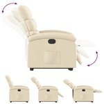 vidaXL Fauteuil inclinable électrique crème tissu