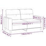 vidaXL Canapé à 2 places Marron 120 cm Tissu