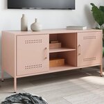 vidaXL Meuble TV rose 100 5x39x50 5 cm acier
