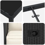 vidaXL Ensemble de salle à manger de jardin de 9 pièces avec coussins - Rattan Poly Noir