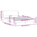 vidaXL Cadre de lit sans matelas noir 140x200 cm tissu