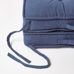 Coussin rehausseur lombaire en coton 50 x 50 cm - Bleu marine - HOMESCAPES