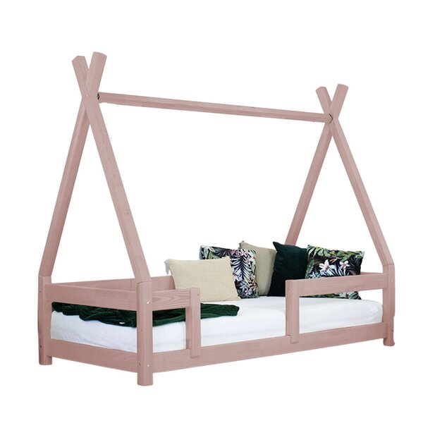 Lit cabane enfant NAKANA 80 x 160 rose pastel